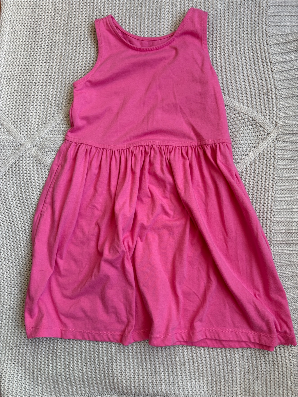Girls Sleeveless Pink Cotton Dress